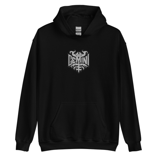 Midnight Echoes: Gemini Metal Hoodie